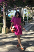 ANOUSKA OPEN BACK MINI DRESS MAGENTA