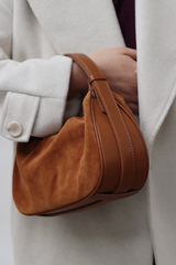 FAIM SUEDE HALF MOON BAG RUST