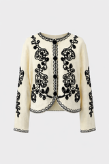 KENDALL EMBROIDERED CARDIGAN BEIGE