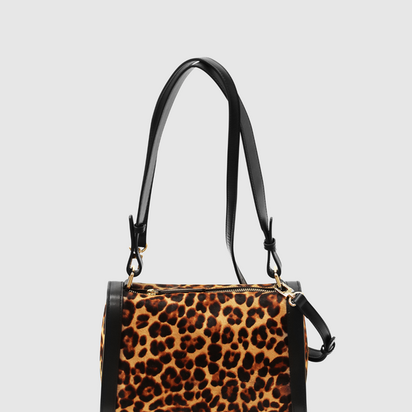 Satchel leopard print discount bag