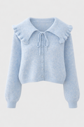 KHIRA COLLARED CARDIGAN PASTEL BLUE