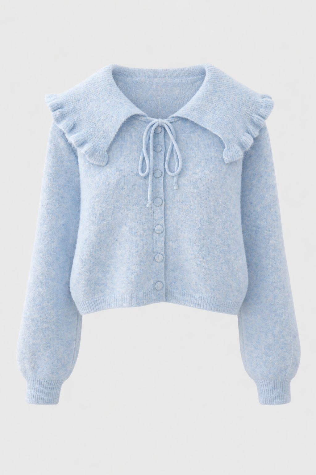 KHIRA COLLARED CARDIGAN PASTEL BLUE