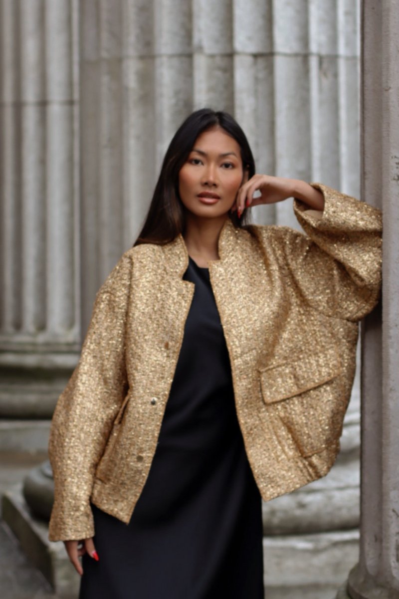 LUNA OVERSIZED BOMBER GOLD