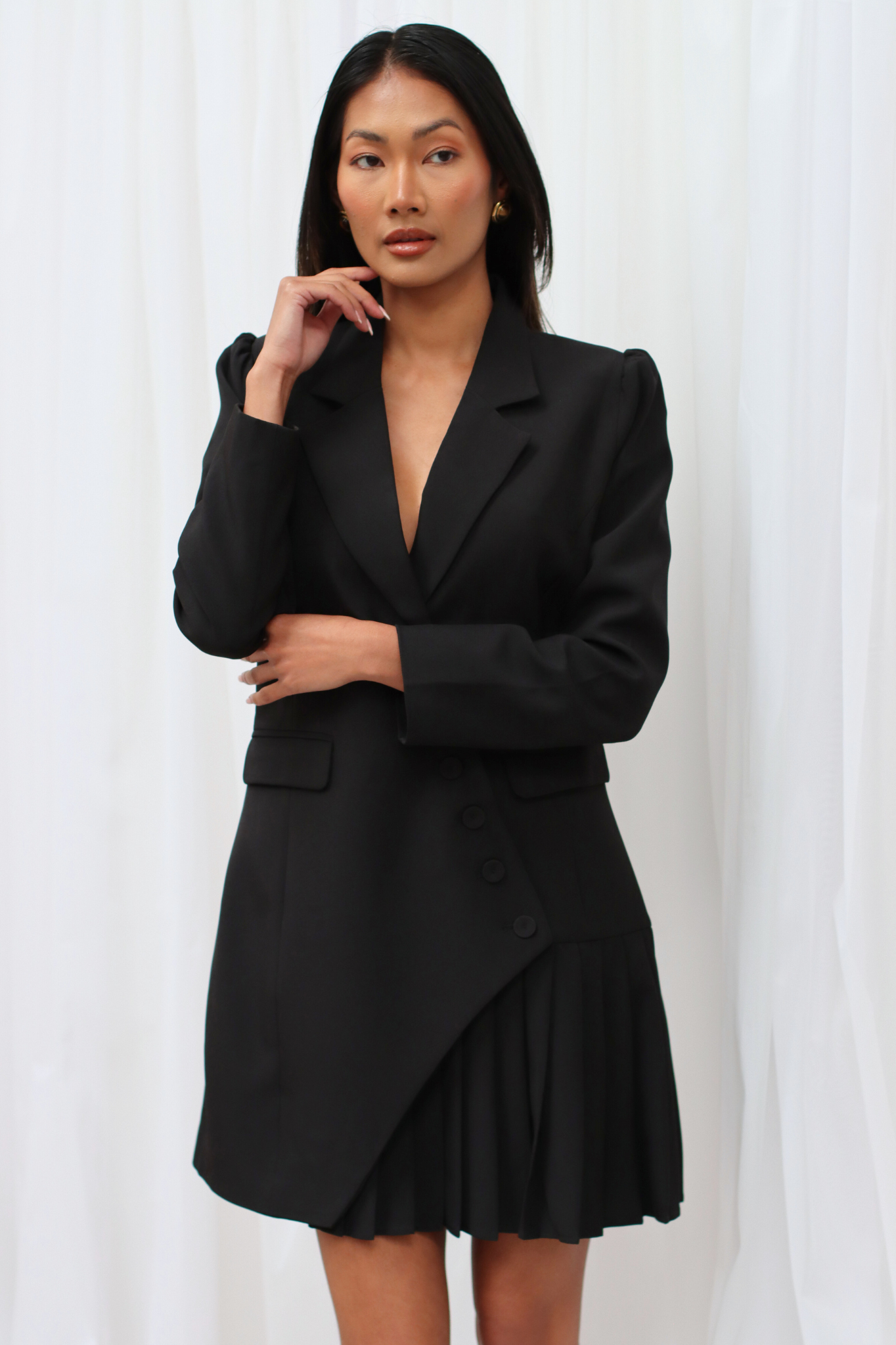 Sera Tailored Blazer Dress Black