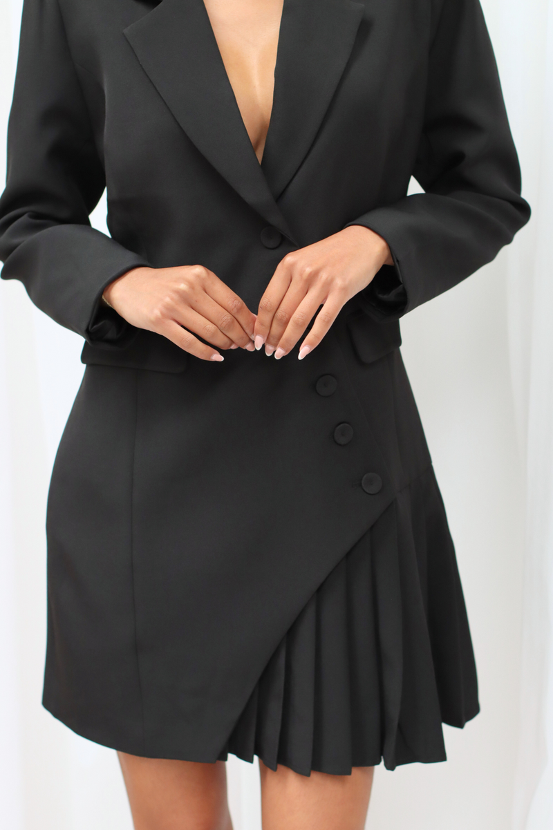 Sera Tailored Blazer Dress Black