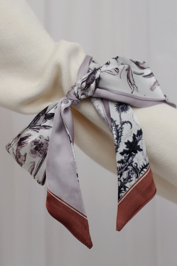 Thistle Print Ribbon Scarf