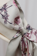 Wild Floral Print Ribbon Scarf