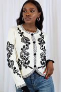 KENDALL EMBROIDERED CARDIGAN BEIGE