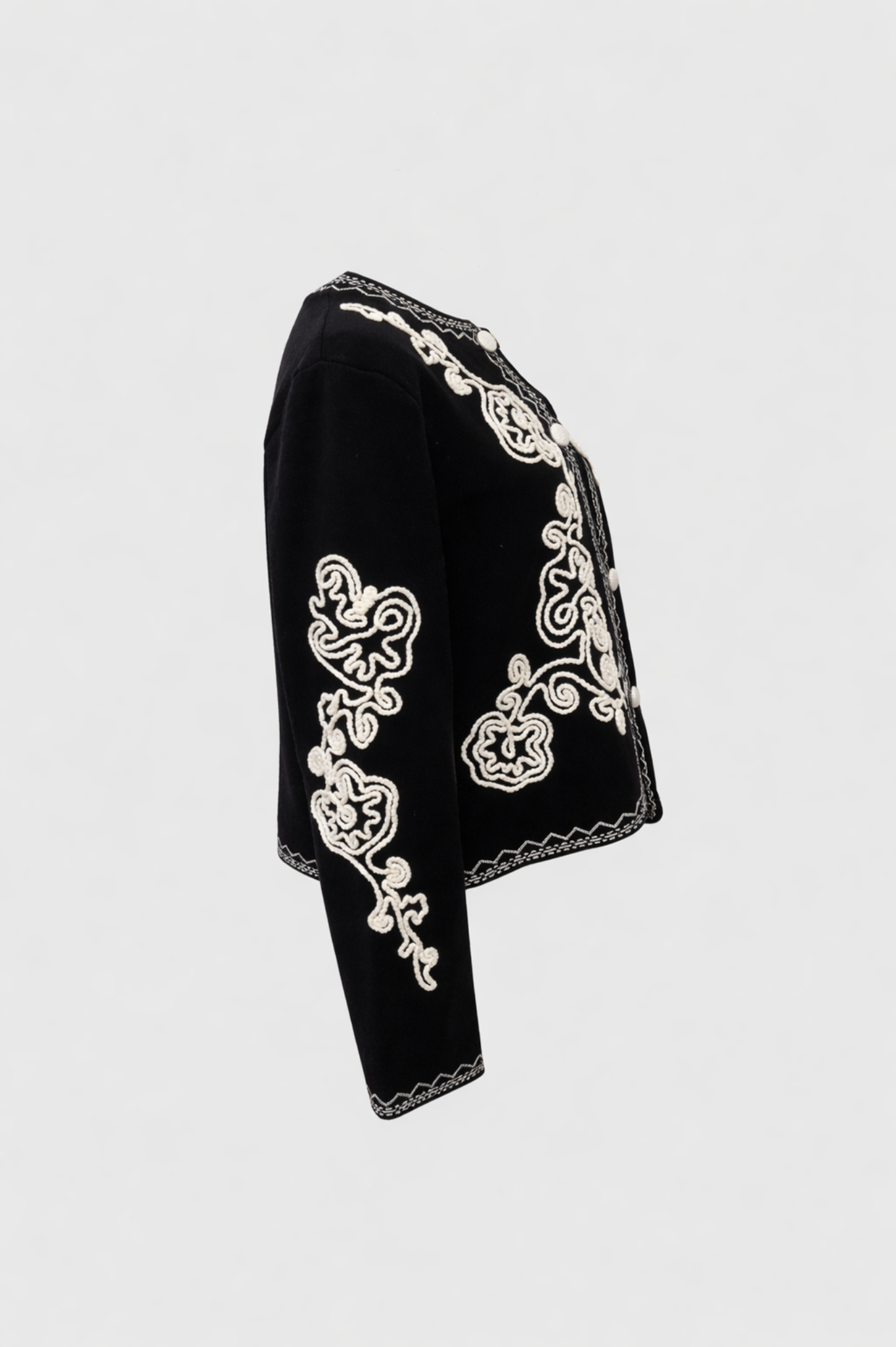 KENDALL EMBROIDERED CARDIGAN BLACK