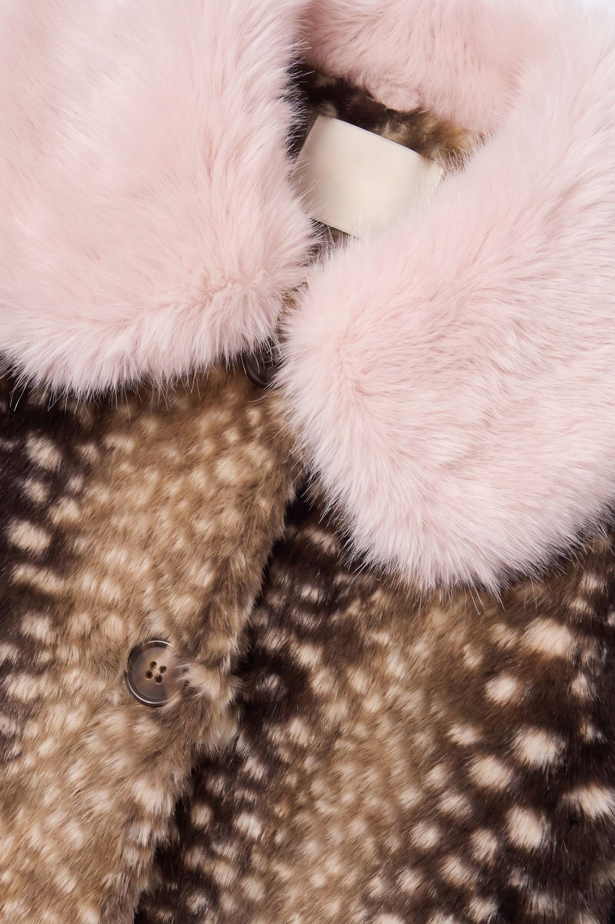 Remi Deer Print Faux Fur Jacket - Pink Trim PRE ORDER