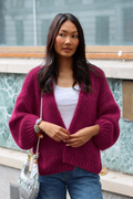 KENZA KNITTED CARDIGAN WINE