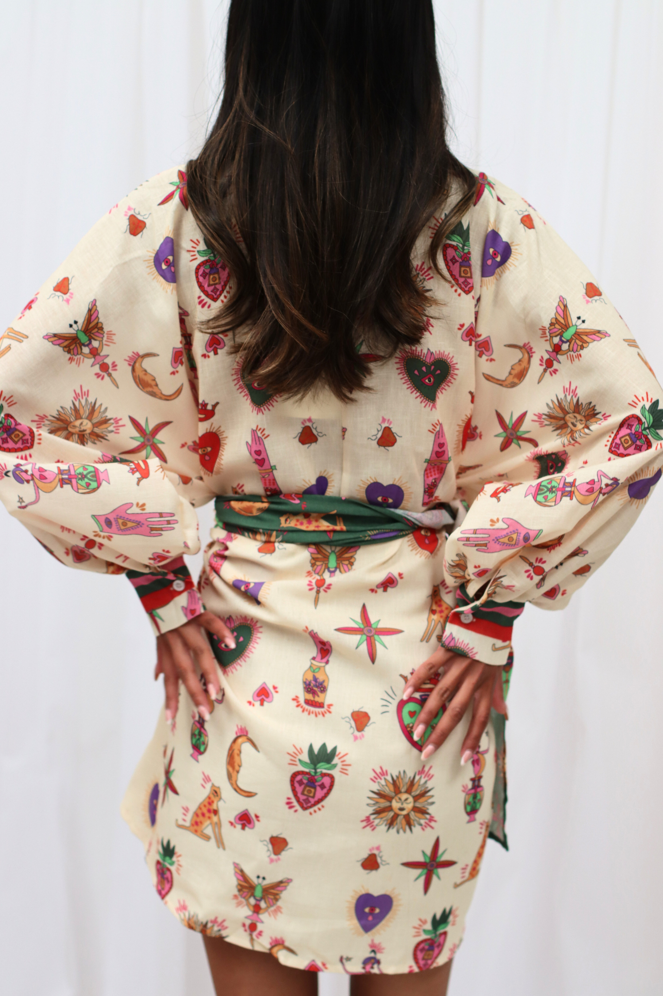 Sonia Mini Wrap Dress Hearts