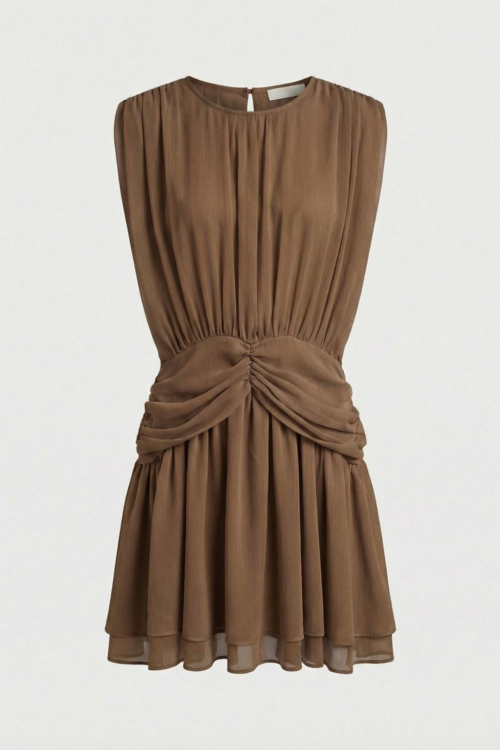 SOFIA MINI DRESS LIGHT BROWN