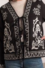 LORENA EMBROIDERED JACKET BLACK