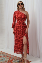 Solace Floral Dress Red