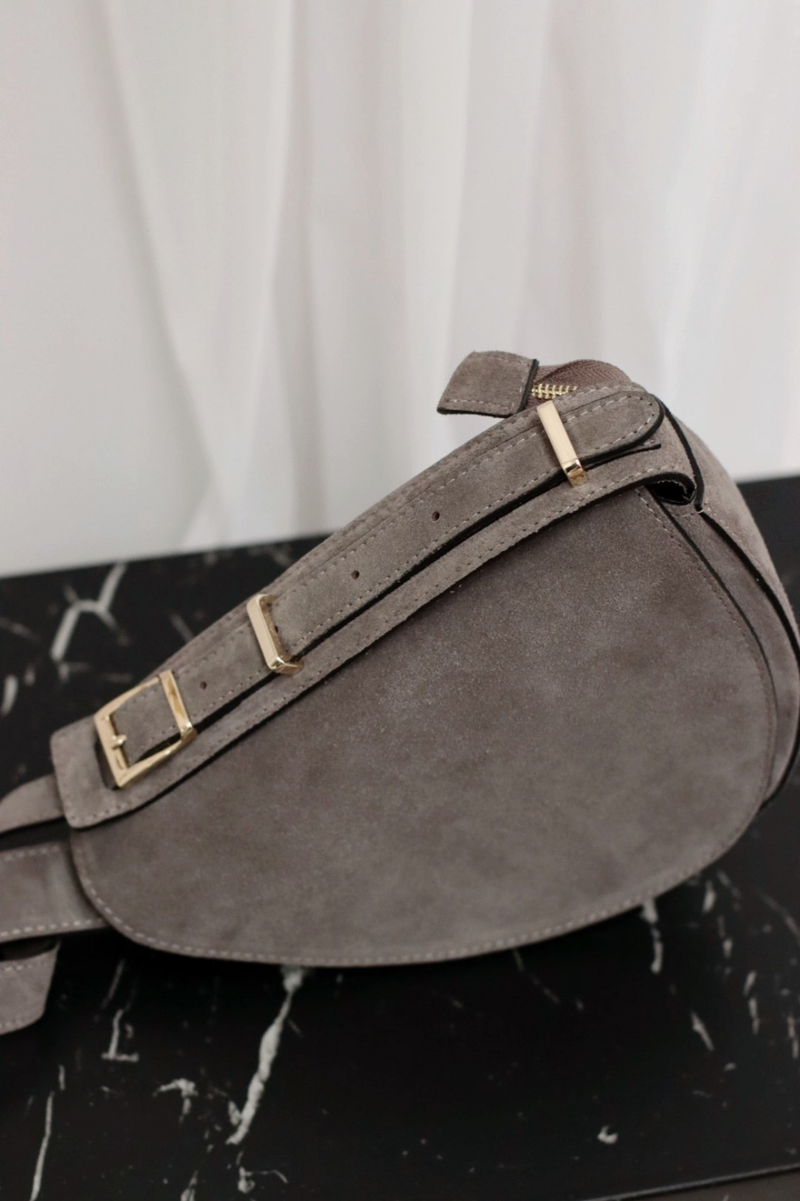 Frann Suede Cross Body Bag Grey