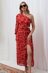 Solace Floral Dress Red