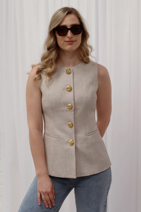 KARRO WAISTCOAT SAND