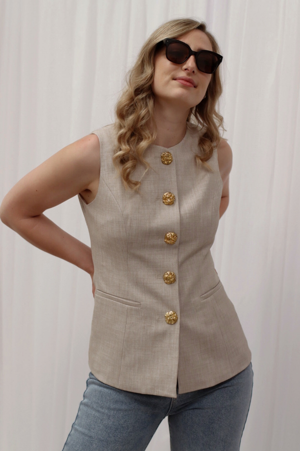 KARRO WAISTCOAT SAND