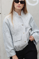 LUNA OVERSIZED BOMBER SILVER