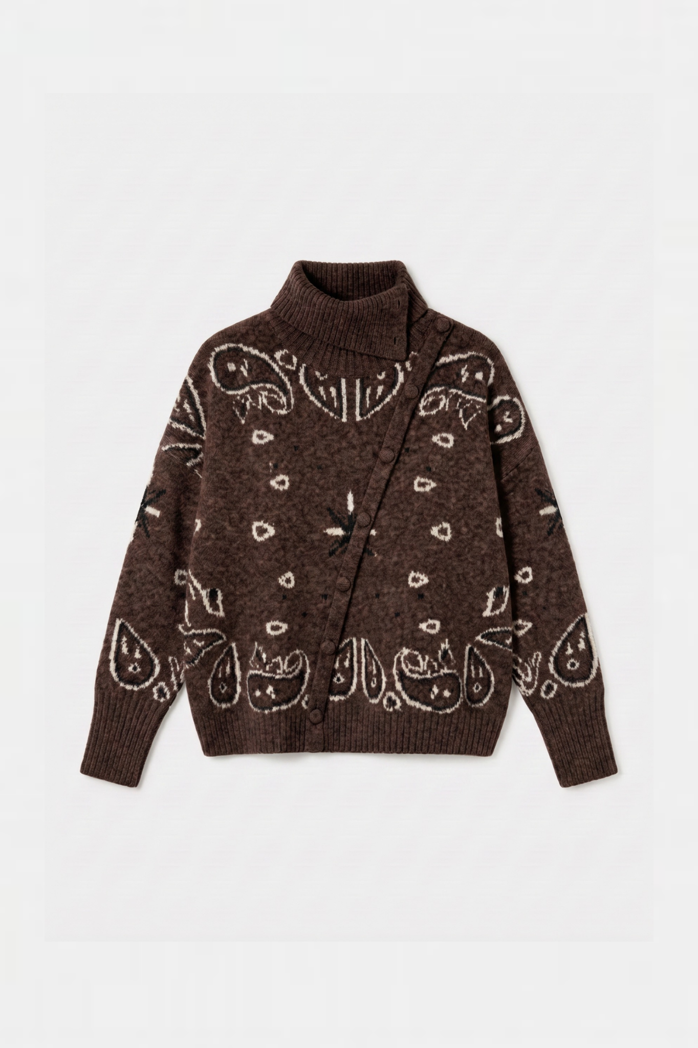 KAJA PAISLEY BANDANA PRINT SWEATER BROWN