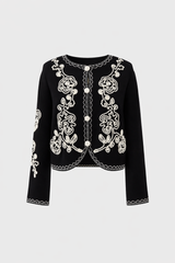 KENDALL EMBROIDERED CARDIGAN BLACK