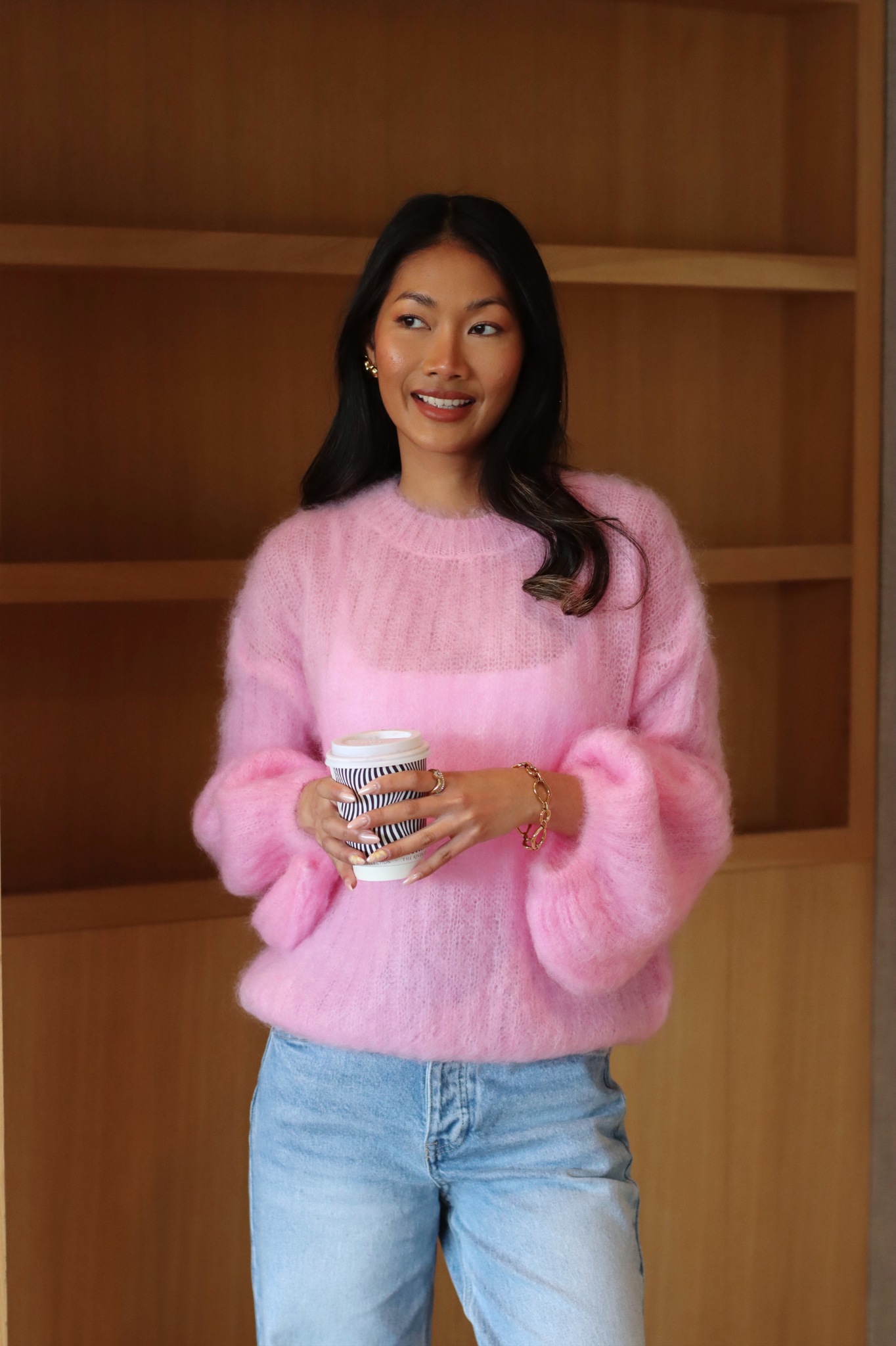 KELLY MOHAIR BLEND SWEATER PINK