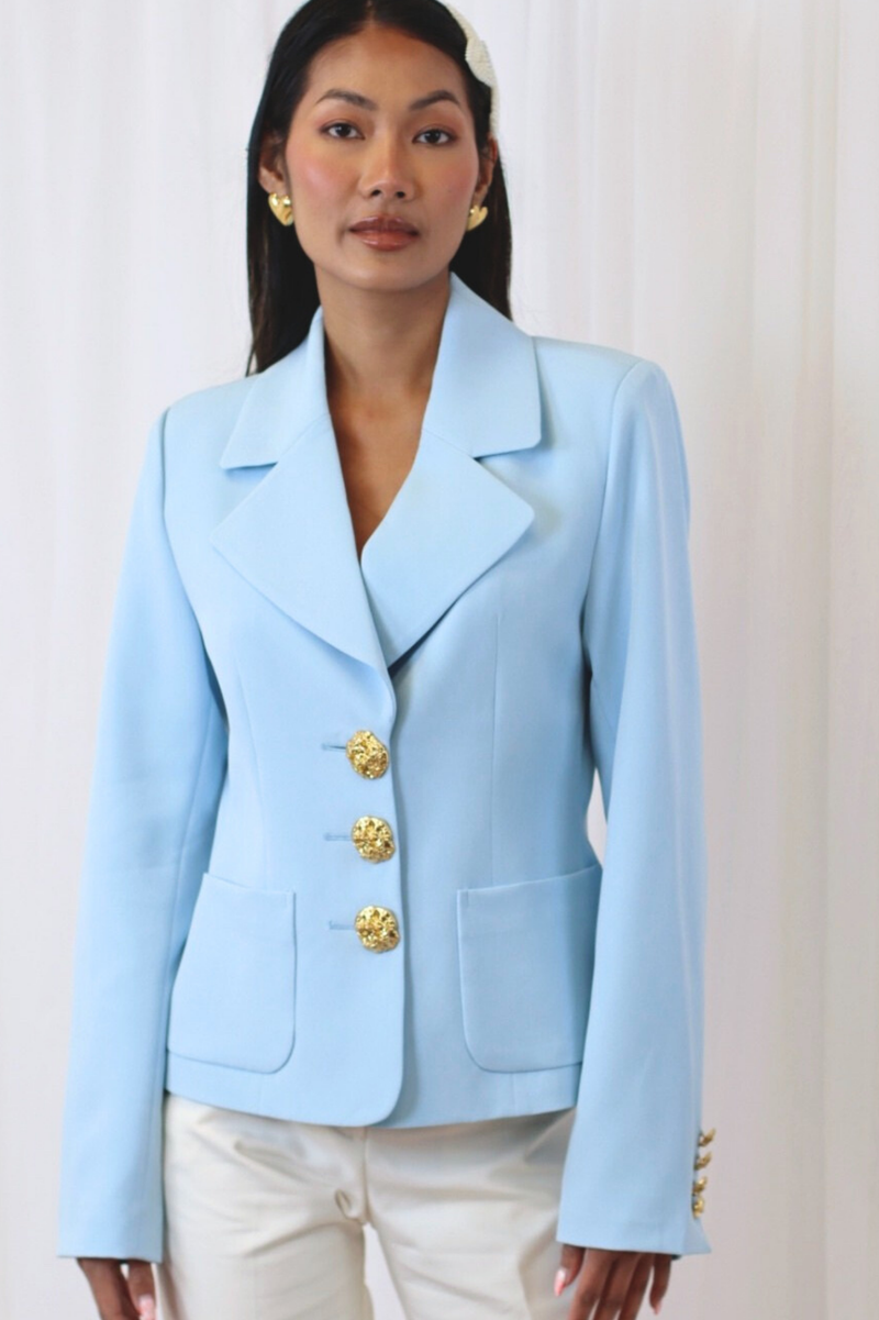 KARMEL FITTED BLAZER BABY BLUE