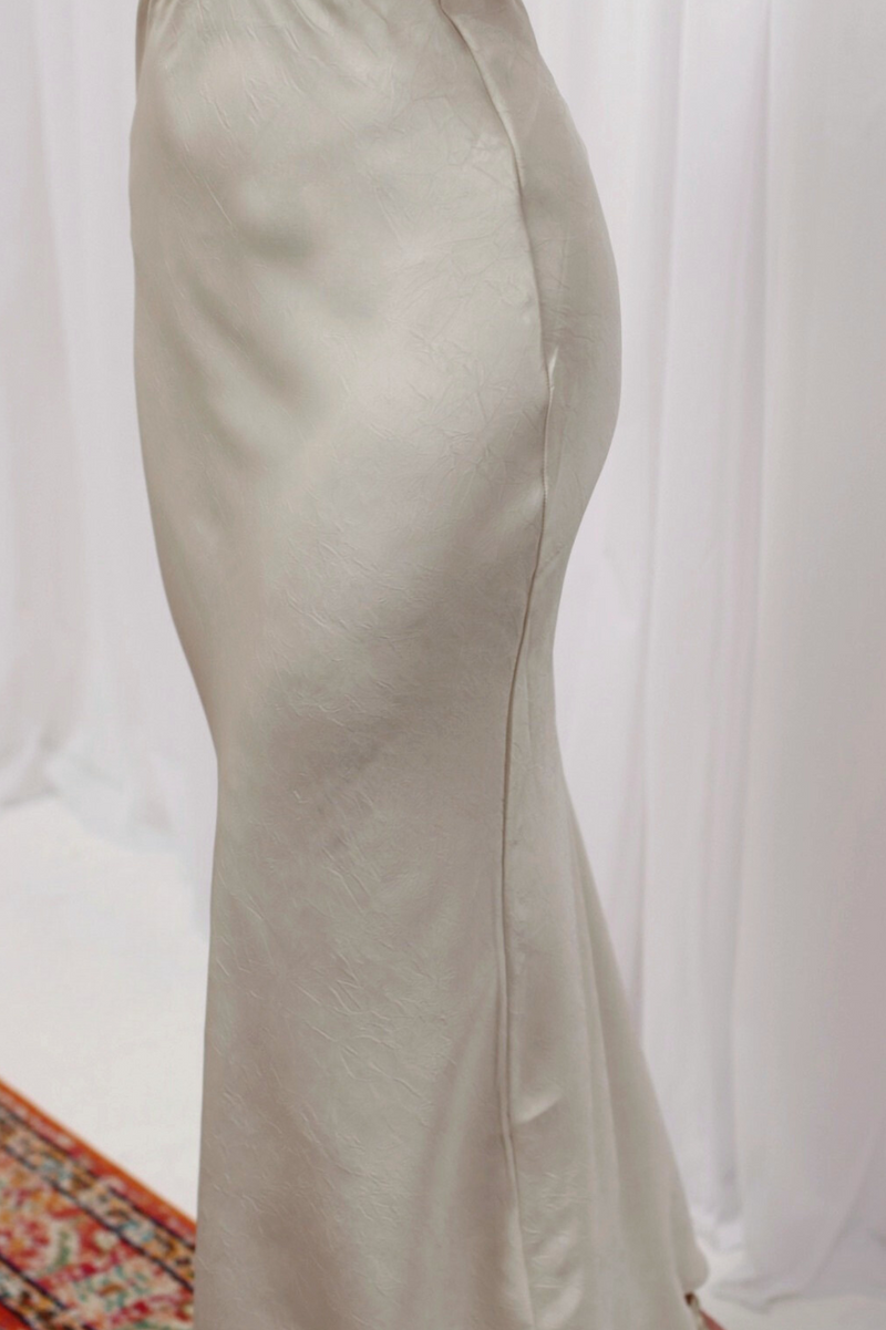 Dallas Midi Textured Skirt Ivory