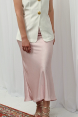 Dallas Midi Textured Skirt Pink