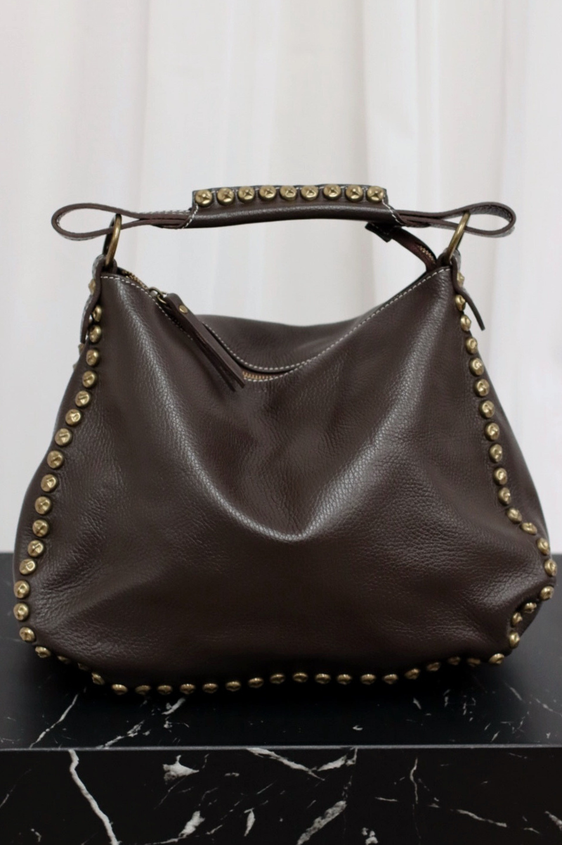 Floribett Studded Tote Bag Chocolate