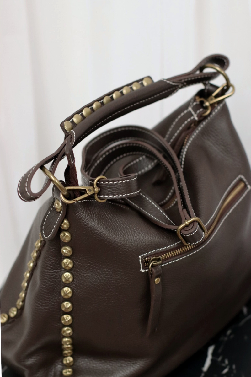 Floribett Studded Tote Bag Chocolate