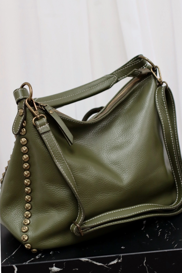 Floribett Studded Tote Bag Khaki