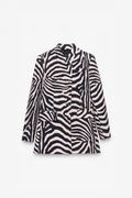 Zebra Print Long Blazer