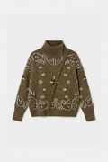 KAJA PAISLEY BANDANA PRINT SWEATER KHAKI