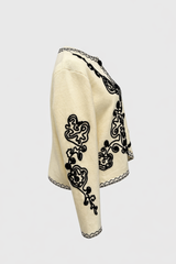 KENDALL EMBROIDERED CARDIGAN BEIGE