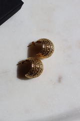 TEXTURED MINI DROP EARRINGS GOLD COLOUR