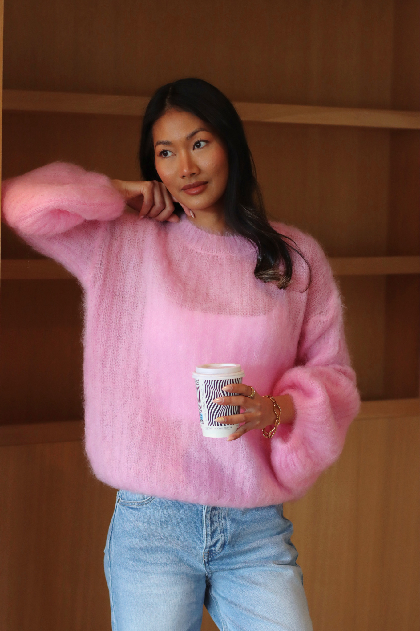 KELLY MOHAIR BLEND SWEATER PINK