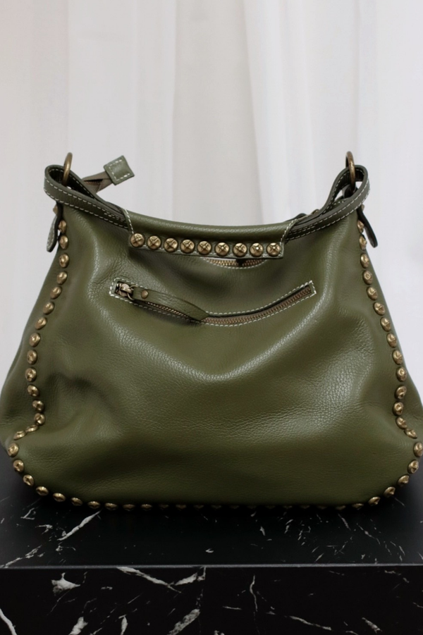 Floribett Studded Tote Bag Khaki