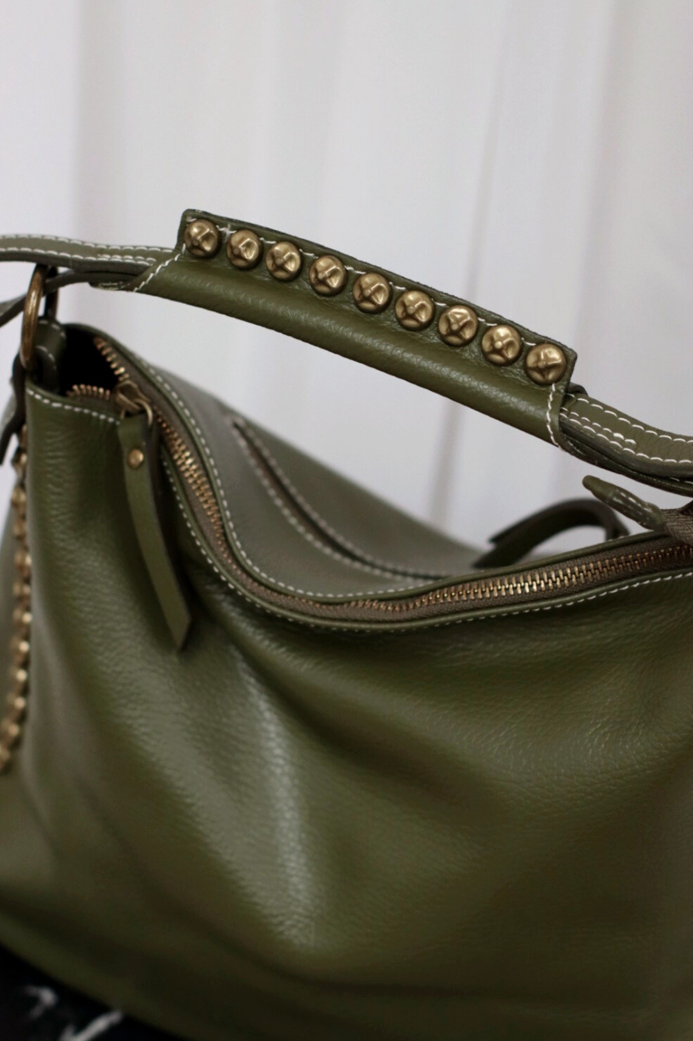 Floribett Studded Tote Bag Khaki