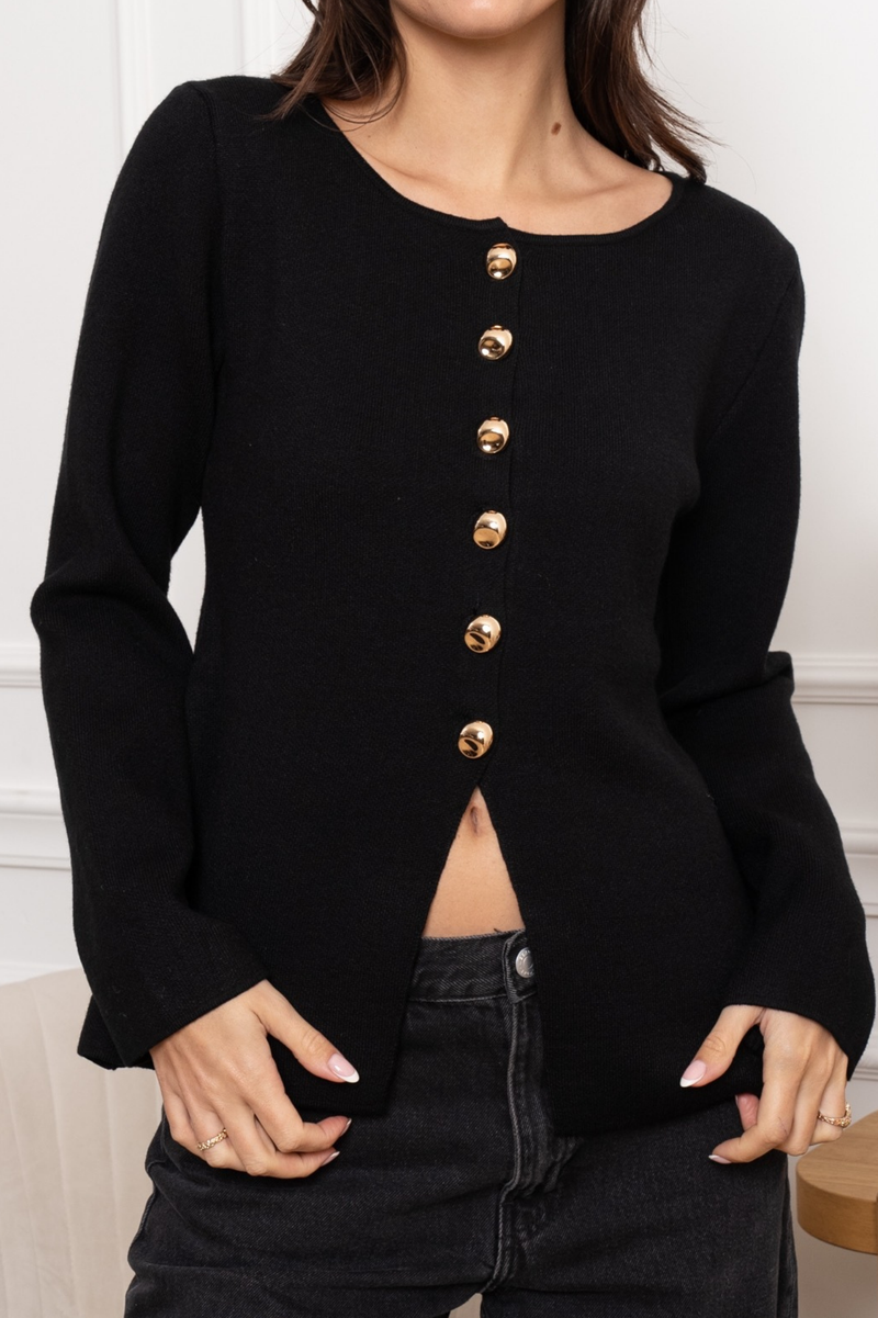 Karrisa Knitted Cardigan Black