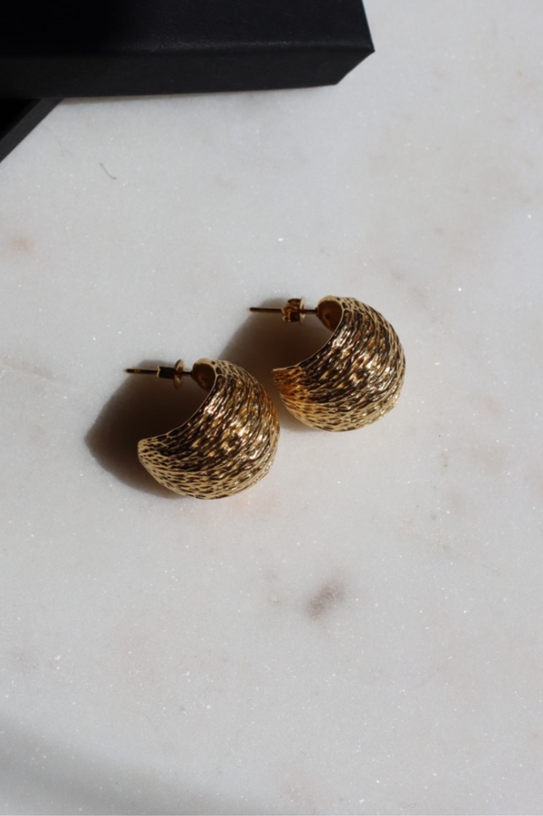 TEXTURED MINI DROP EARRINGS GOLD COLOUR