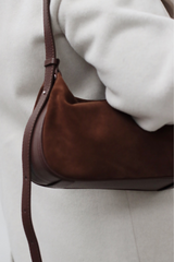 FAIM SUEDE HALF MOON BAG CHOCOLATE