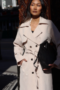 LEAH EMBELLISHED TRENCH COAT CREAM