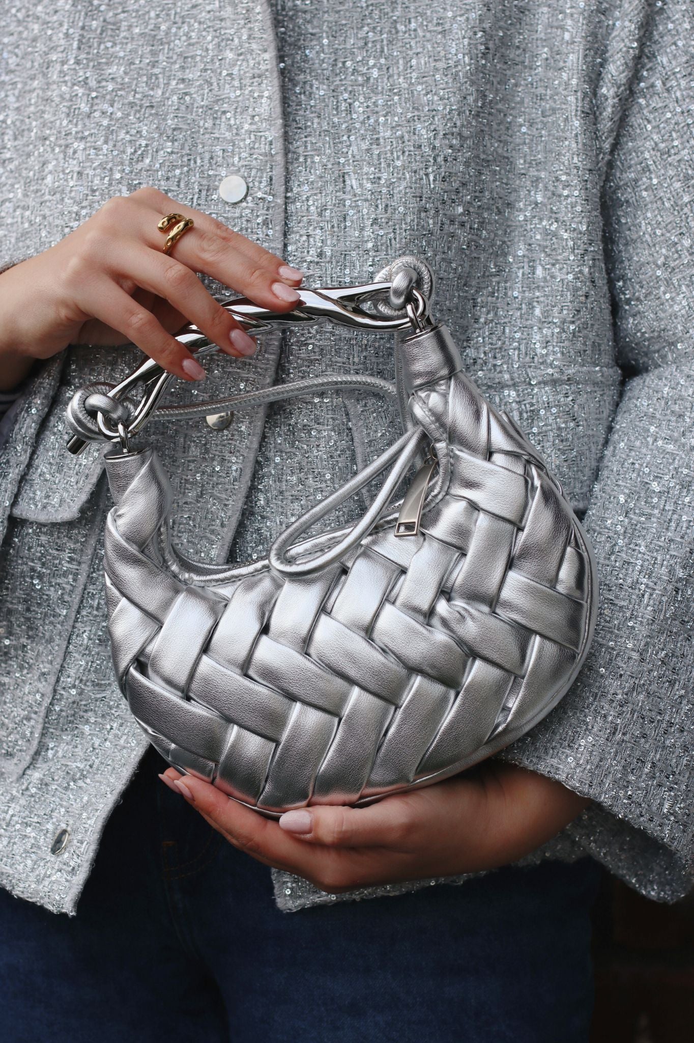 Floramaria Woven Bag Silver