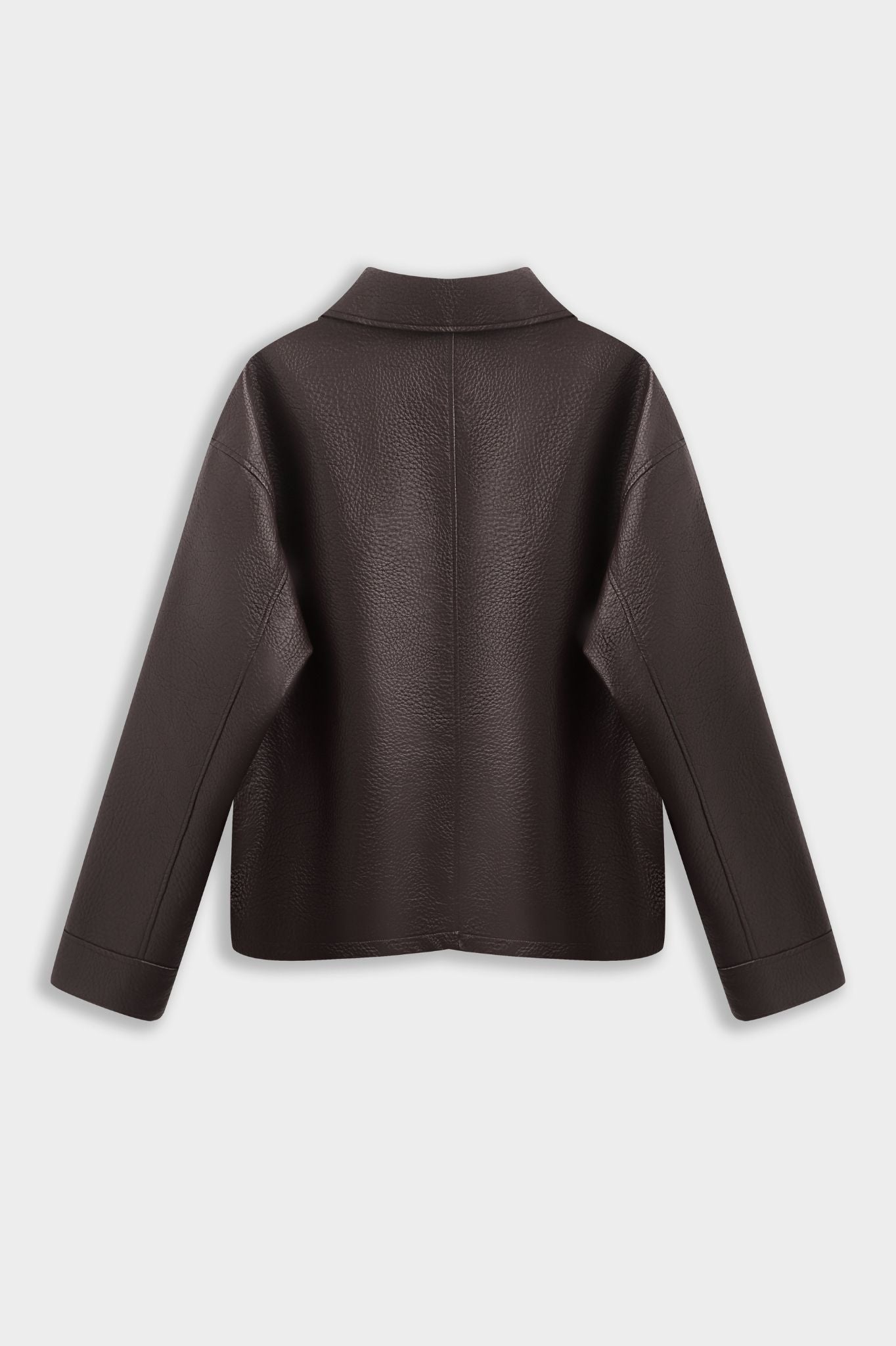 LOGAN FAUX LEATHER JACKET CHOCOLATE