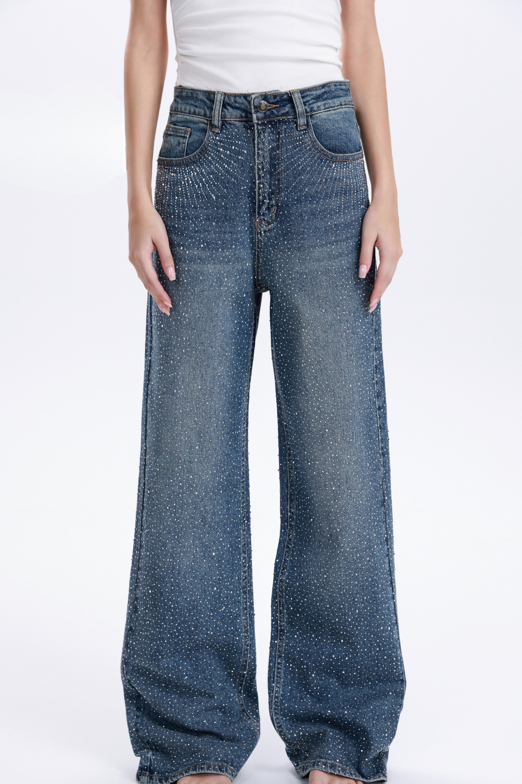 MARIANNE EMBELLISHED JEANS DARK DENIM WASH