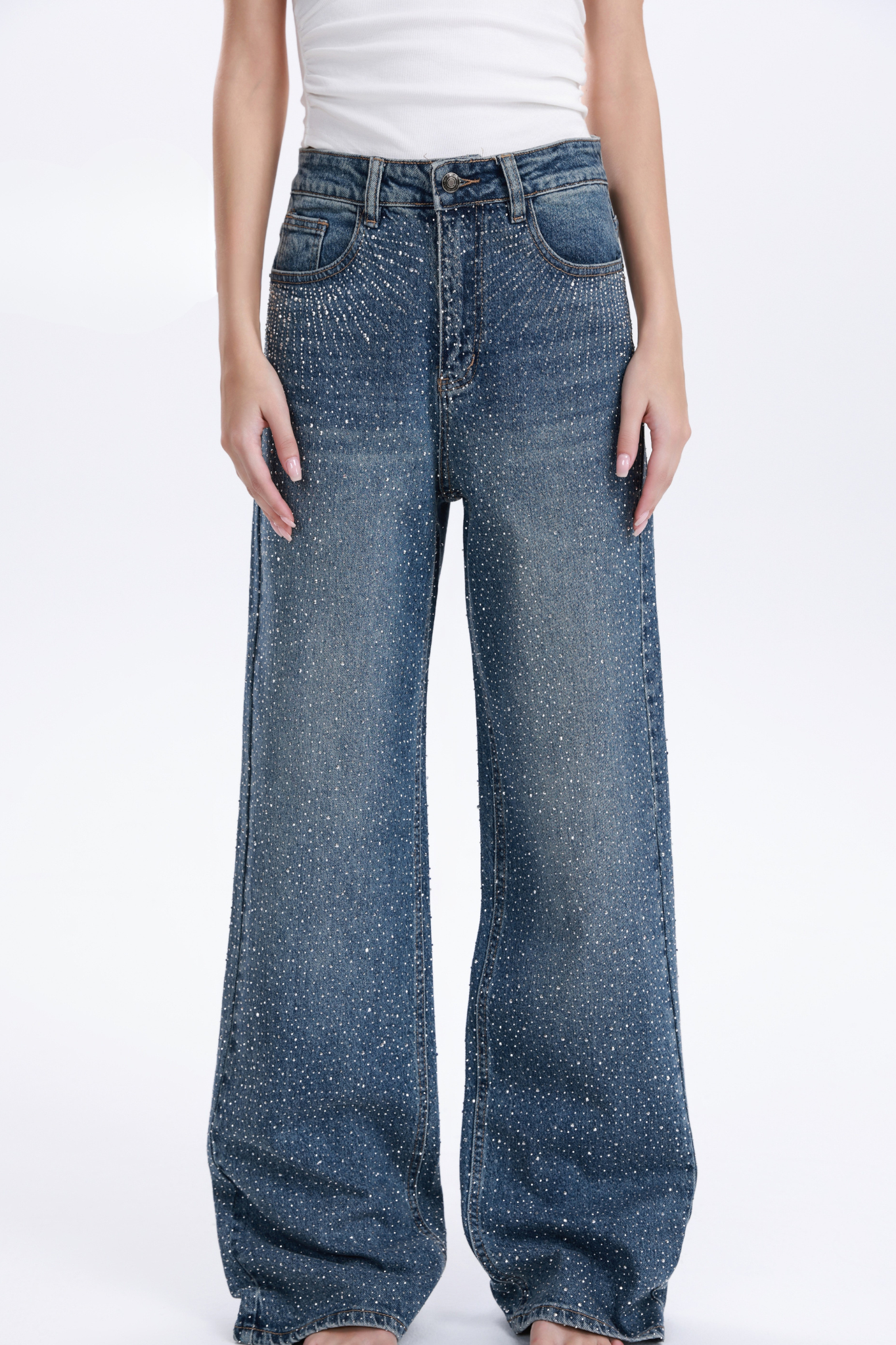 MARIANNE EMBELLISHED JEANS DARK DENIM WASH