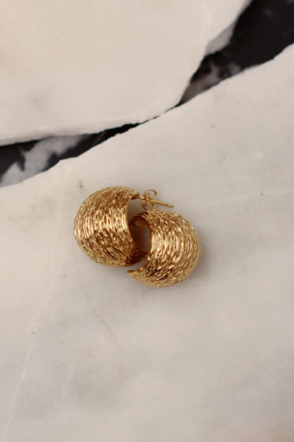 TEXTURED MINI DROP EARRINGS GOLD COLOUR
