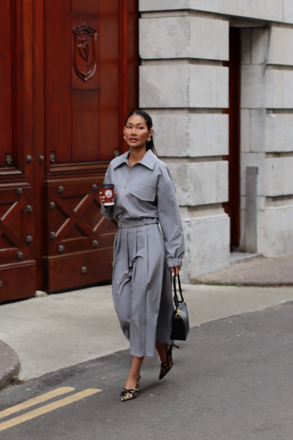 SALLY PLEATED MIDAXI SKIRT GREY